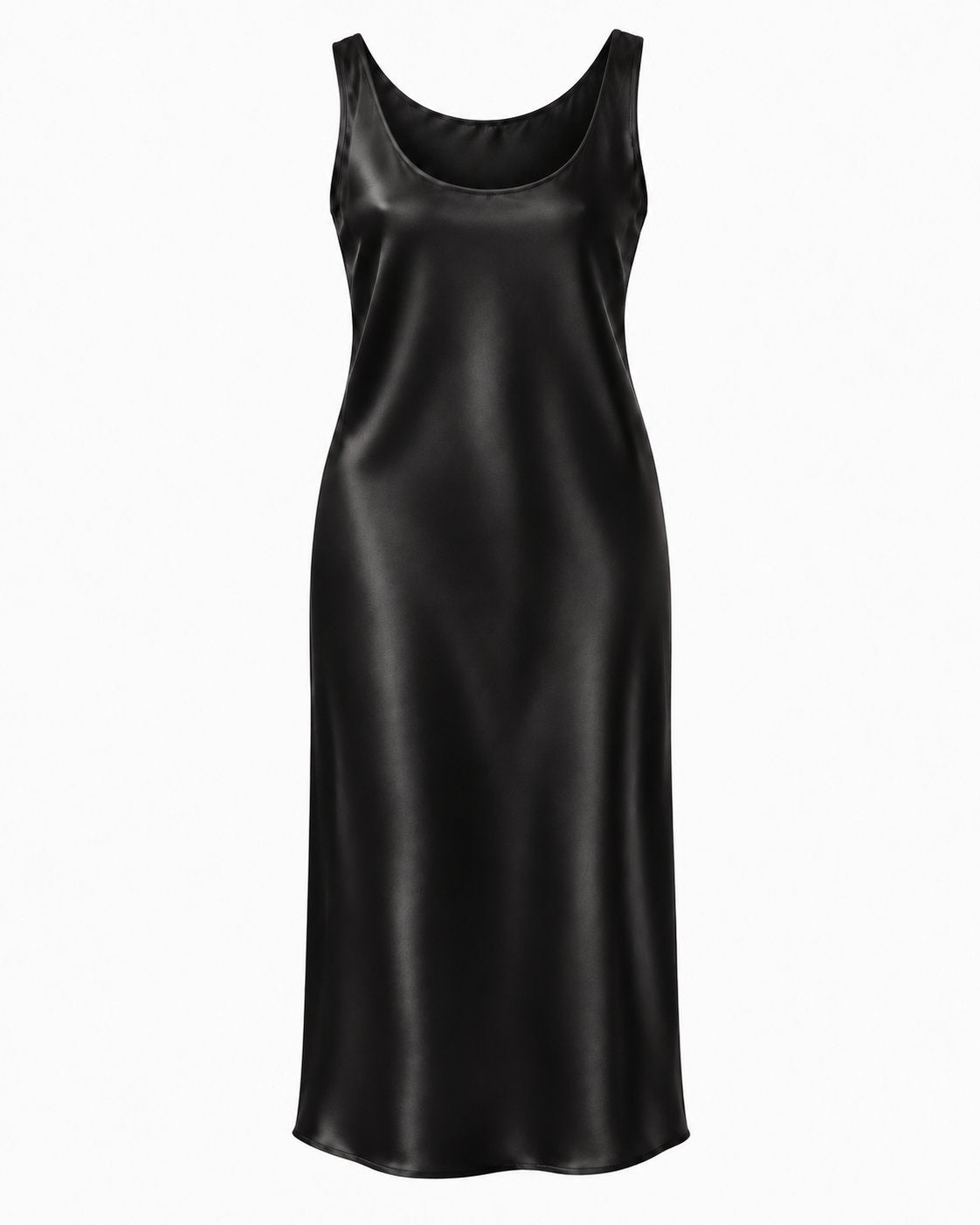 Moon Maxi Slip Dress Silk Black