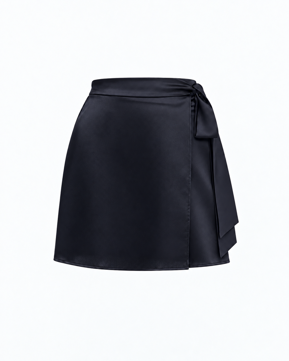 Moon Wrap Skirt Mini Silk Black