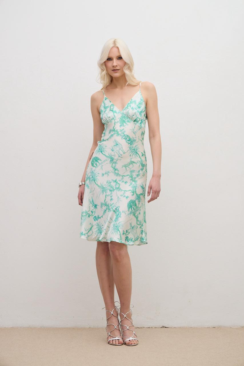 Aérie Slip Midi Dress Green