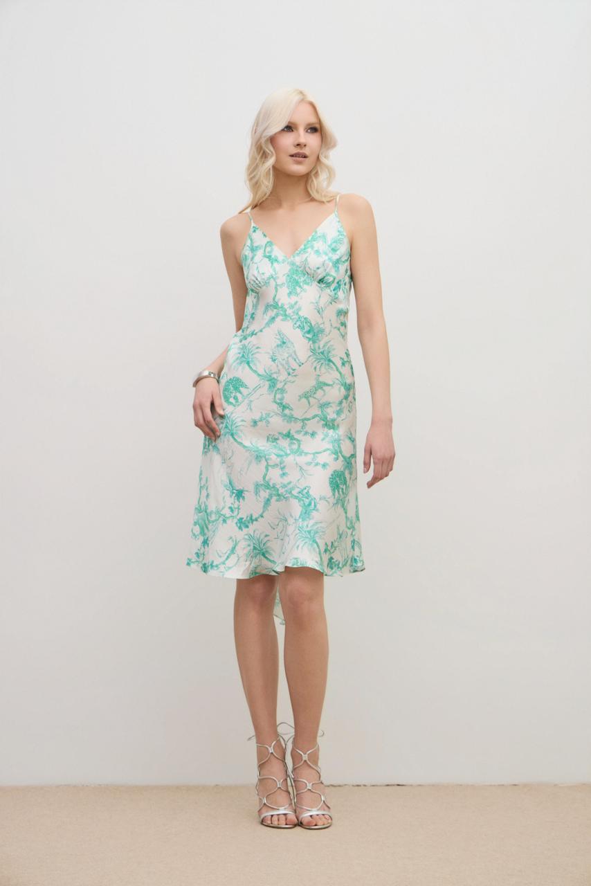 Aérie Slip Midi Dress Green