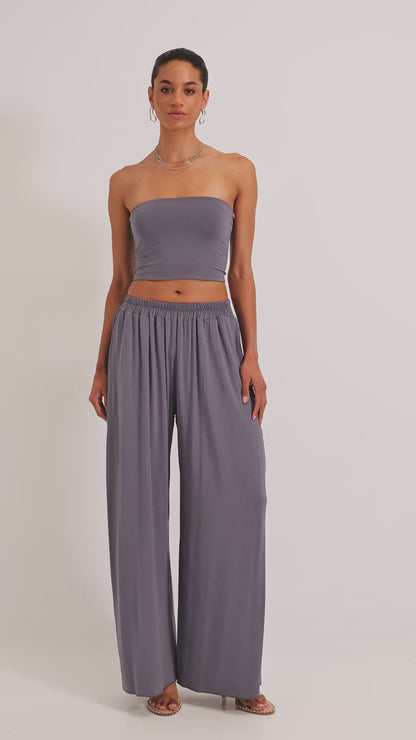 Wid-leg Pants Grey, LYDIA