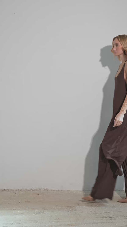 Wid-leg Pants Brown, LYDIA