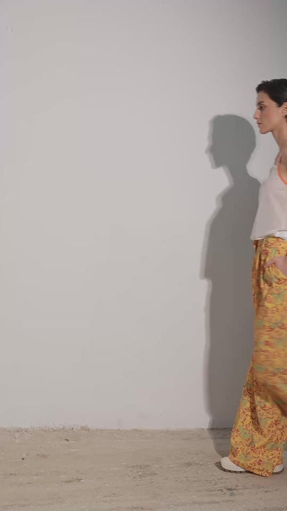 Wide-leg Pants, Orange BUTTERFLY