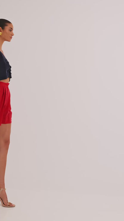 Cupro Shorts Red, EMMA