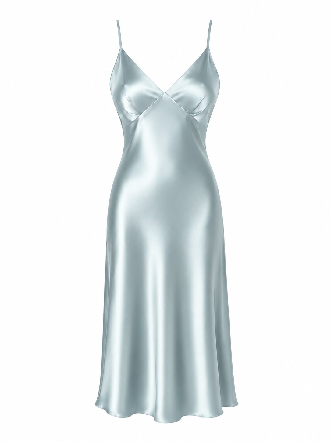 Sienna Silk Midi Dress Light Blue