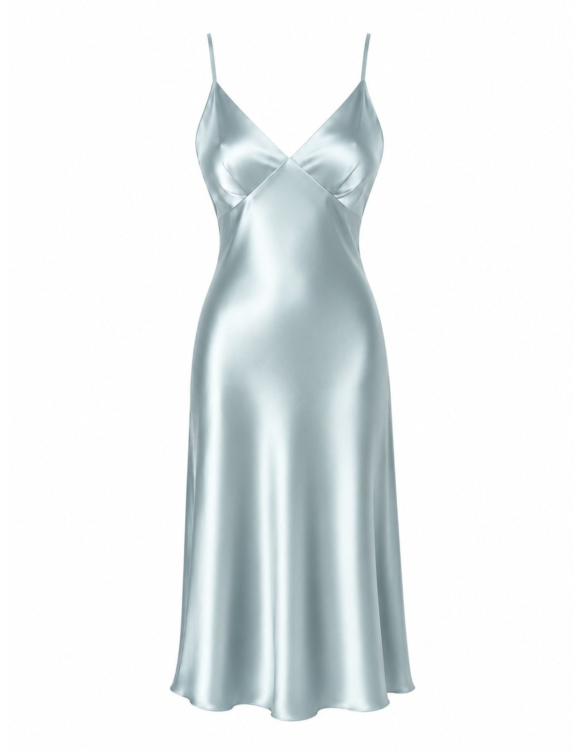 Sienna Silk Midi Dress Light Blue