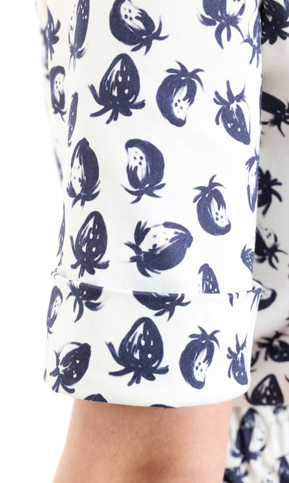 Ida Strawberry Print Cotton Jumpsuit