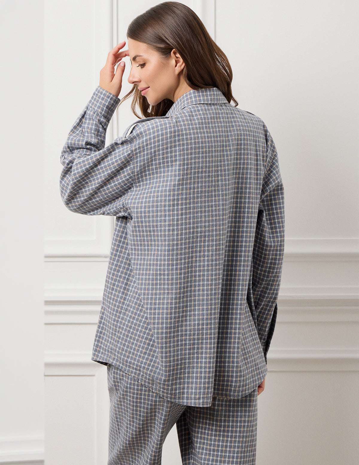 Blue Small Check Elena Checked Shirt