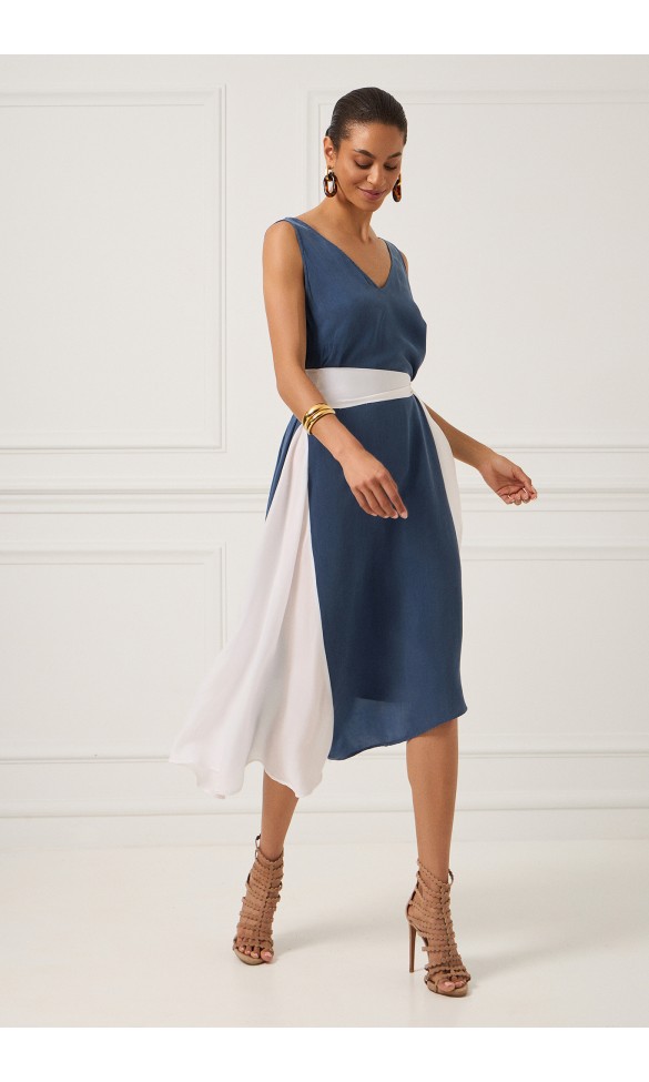 Cupro Dress Blue, LIOLINE