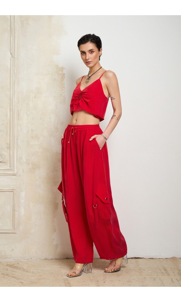 Cupro Pants Red, AVA