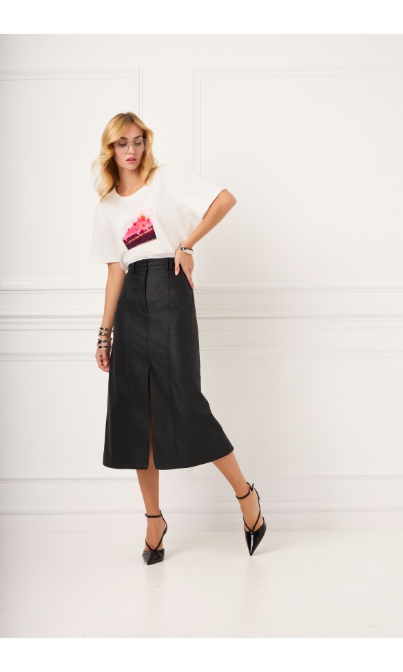 Eco Leather skirt Black, GEMMA