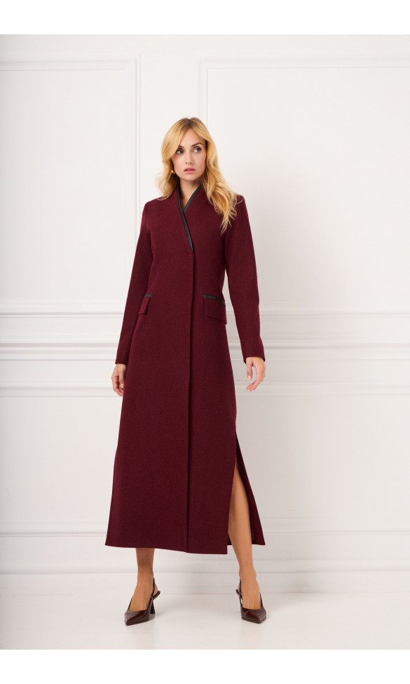 Wool Coat Dark Red AMANDA