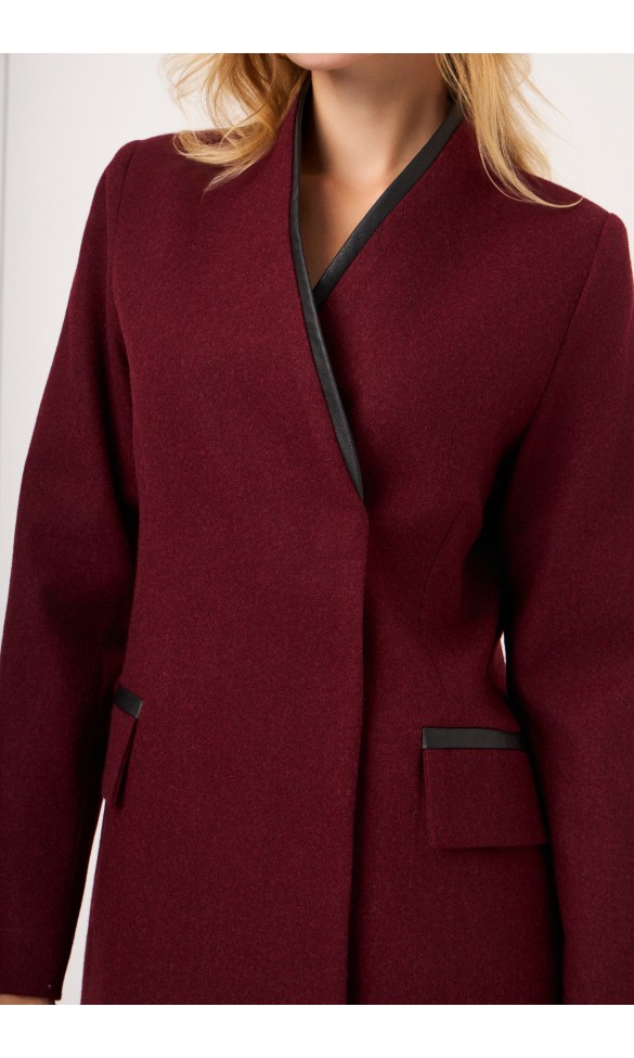 Wool Coat Dark Red AMANDA