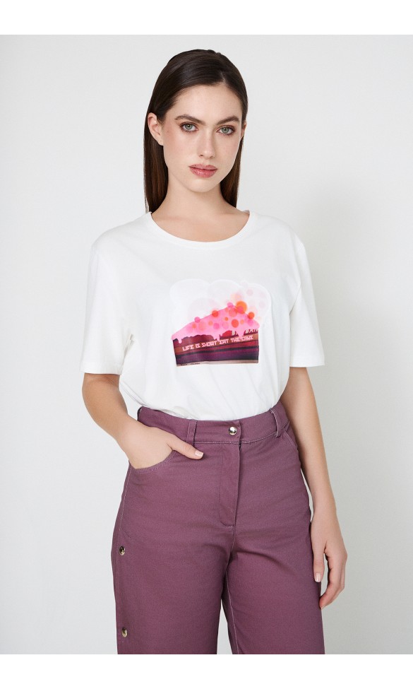 Cotton T-shirt white, Velensia