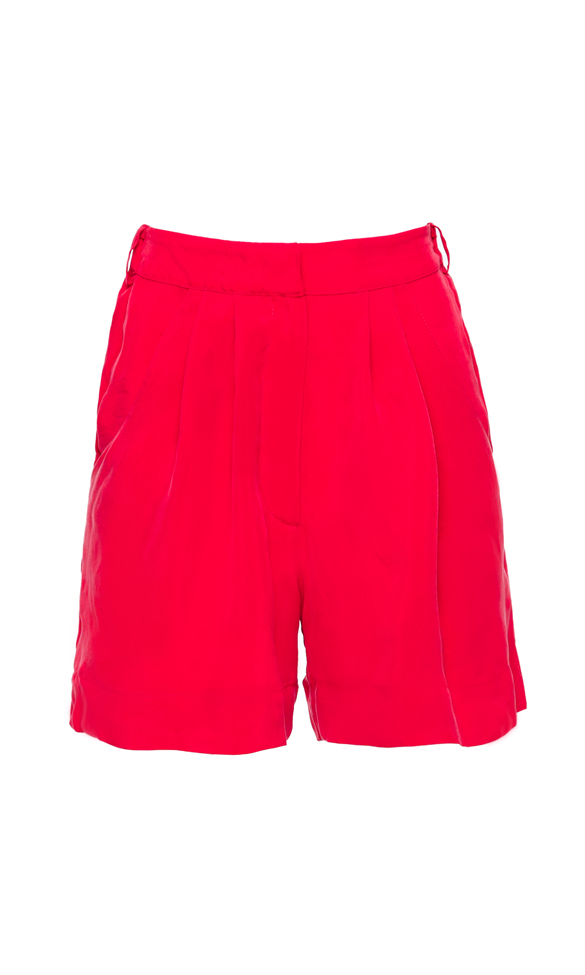 Cupro Shorts Red, EMMA